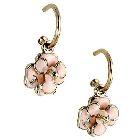 chanel pink flower hoop earrings|chanel hoop earrings price.